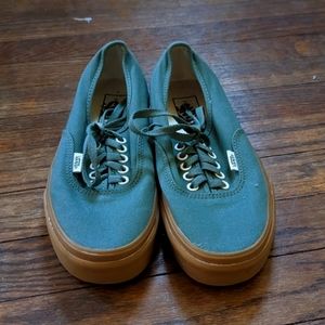 Green Gum Vans Authentic Size 8